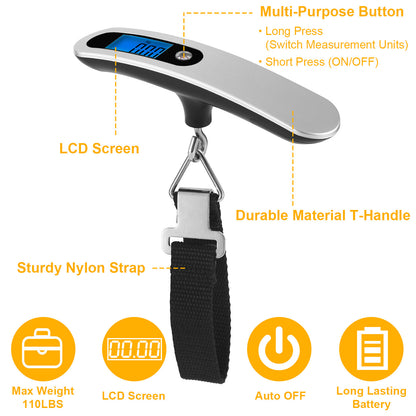 Portable Hanging Digital Luggage Scale 50kg