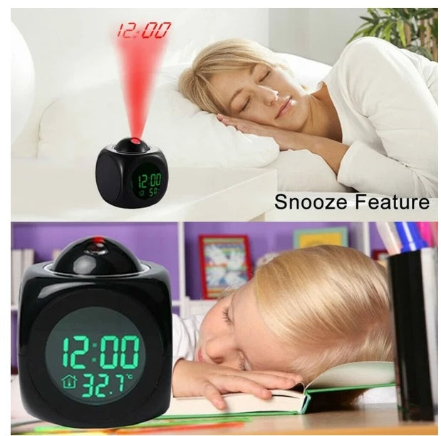 Voice Talking LED Projection Alarm Clock