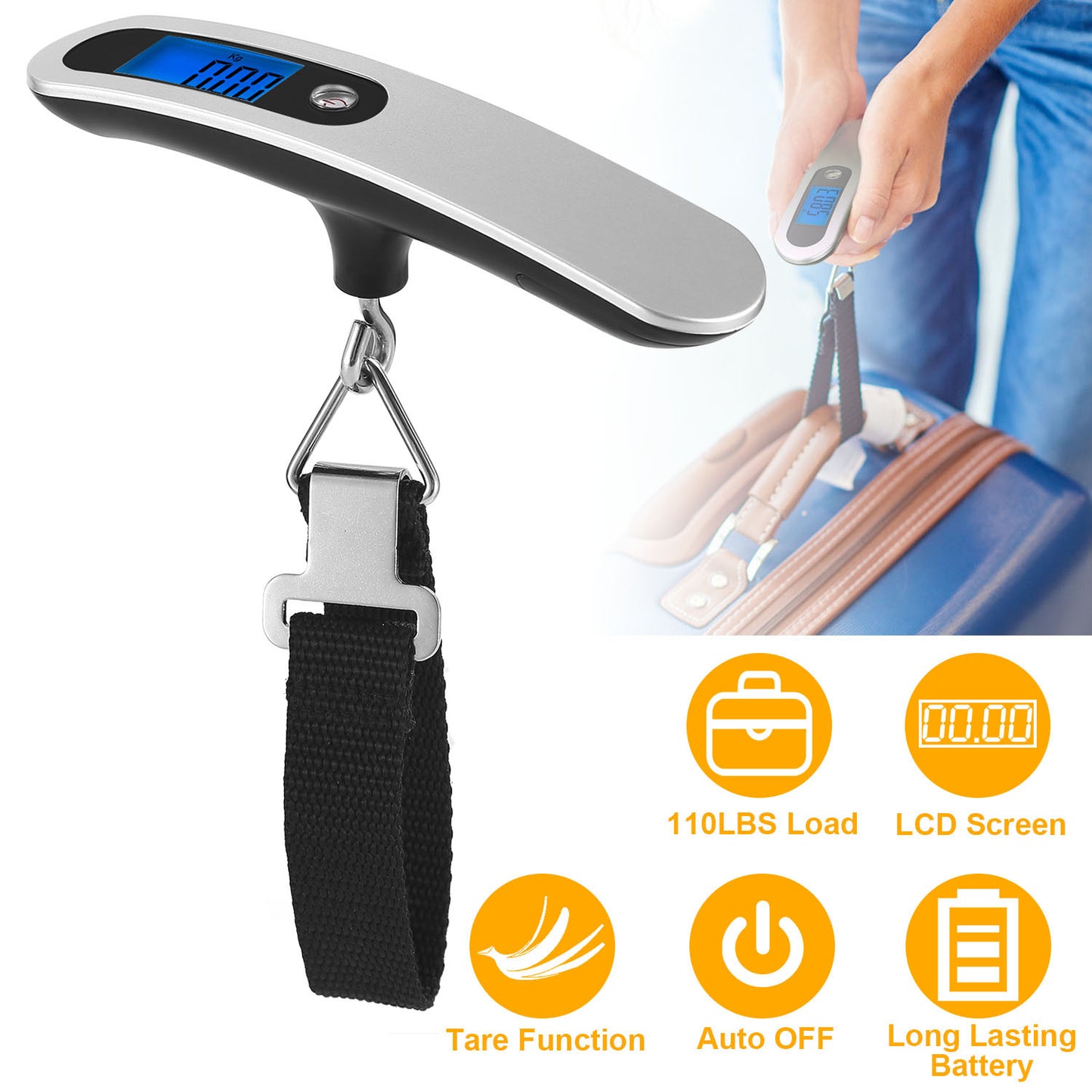 Portable Hanging Digital Luggage Scale 50kg