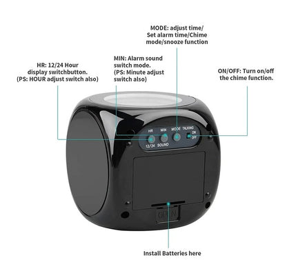 Voice Talking LED Projection Alarm Clock